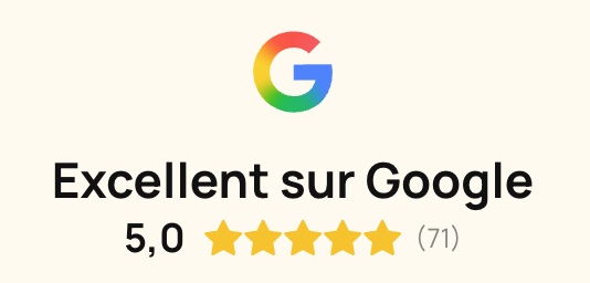 Excellent sur Google, note de 5 sur 5
